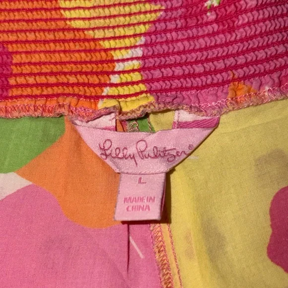 Lilly Pulitzer Womens Floral Lounge Pants- Lg, wide leg GC🩷 Cotton SPRING sale - Picture 3 of 14